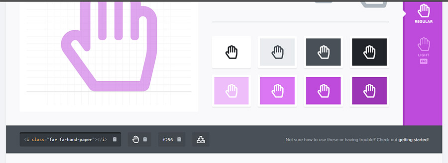 fontawesome symbol dłoni