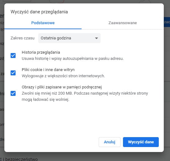 W jaki sposób wyczyścić pamięć podręczną cache przeglądarki internetowej?