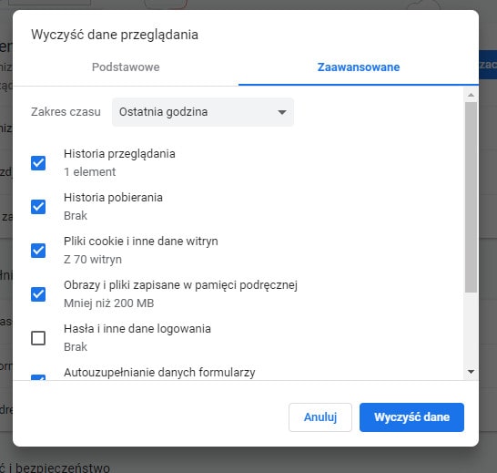 W jaki sposób wyczyścić pamięć podręczną cache przeglądarki internetowej?