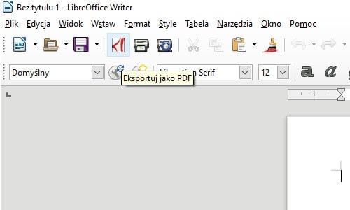 export pliku tekstowego do PDF