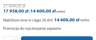 Przykładowa przecena produktu z Omnibus