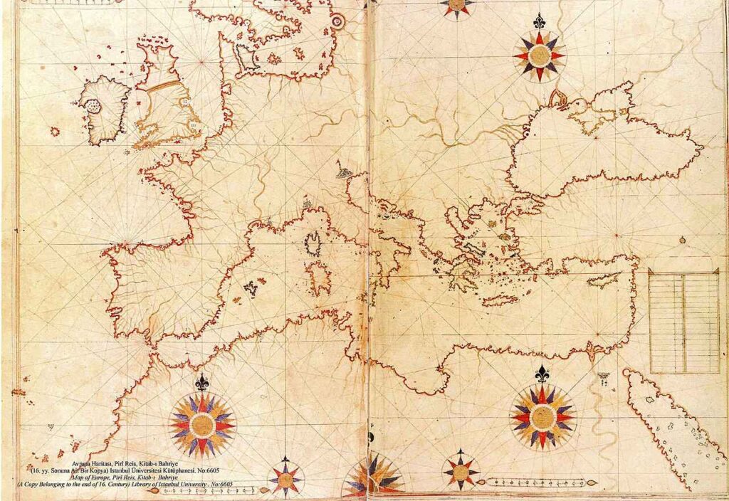 Mapa Europy i Morza Śródziemnego Piri Reisa z 1513 r.